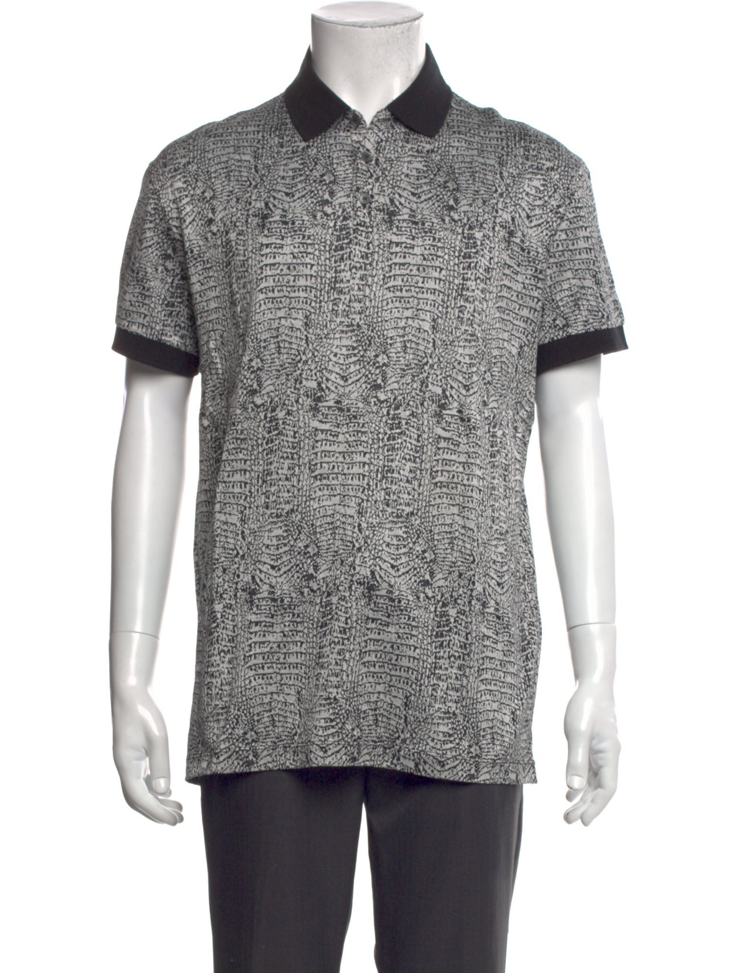 Roberto Cavalli Linen Animal Print Polo Shirt