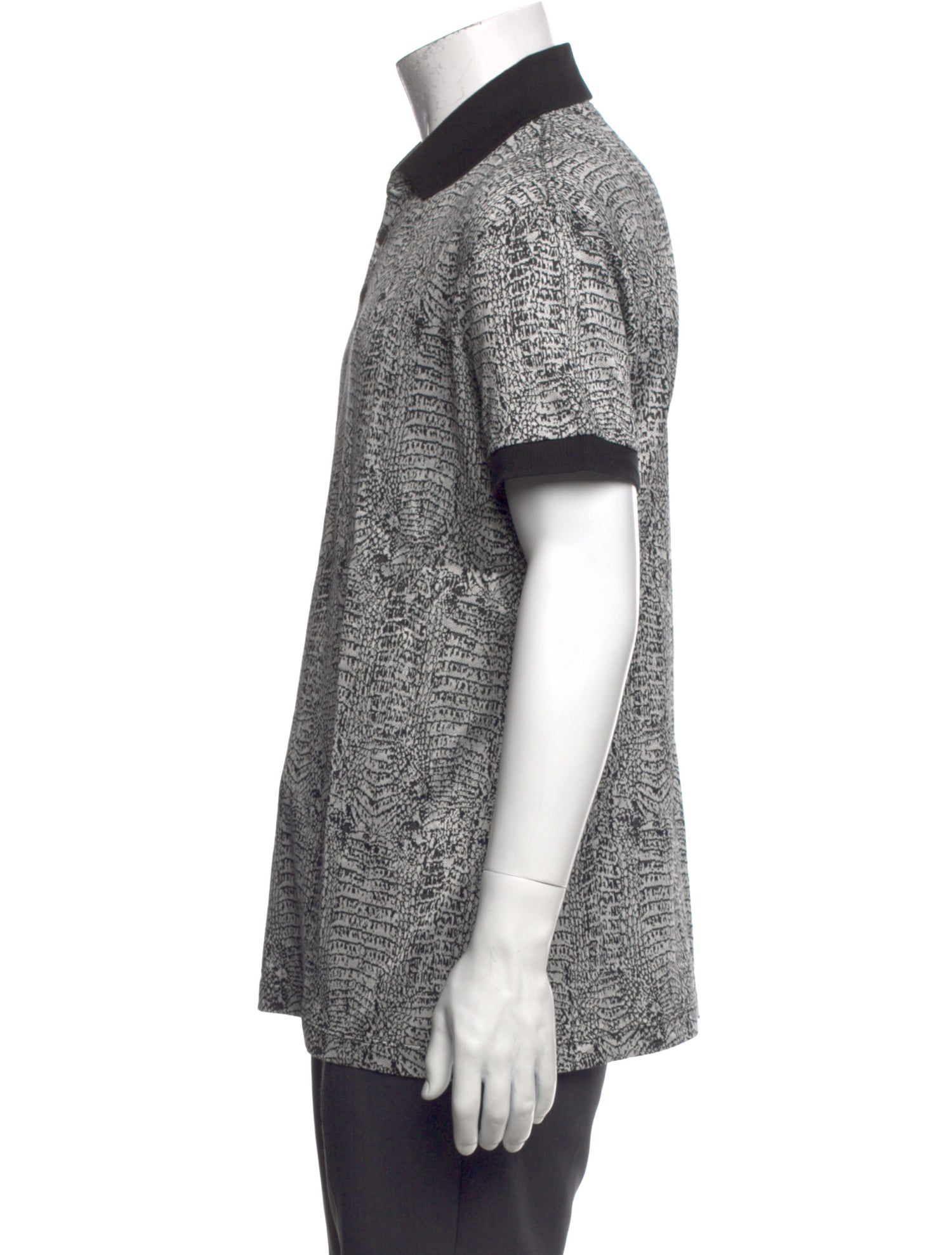 Roberto Cavalli Linen Animal Print Polo Shirt