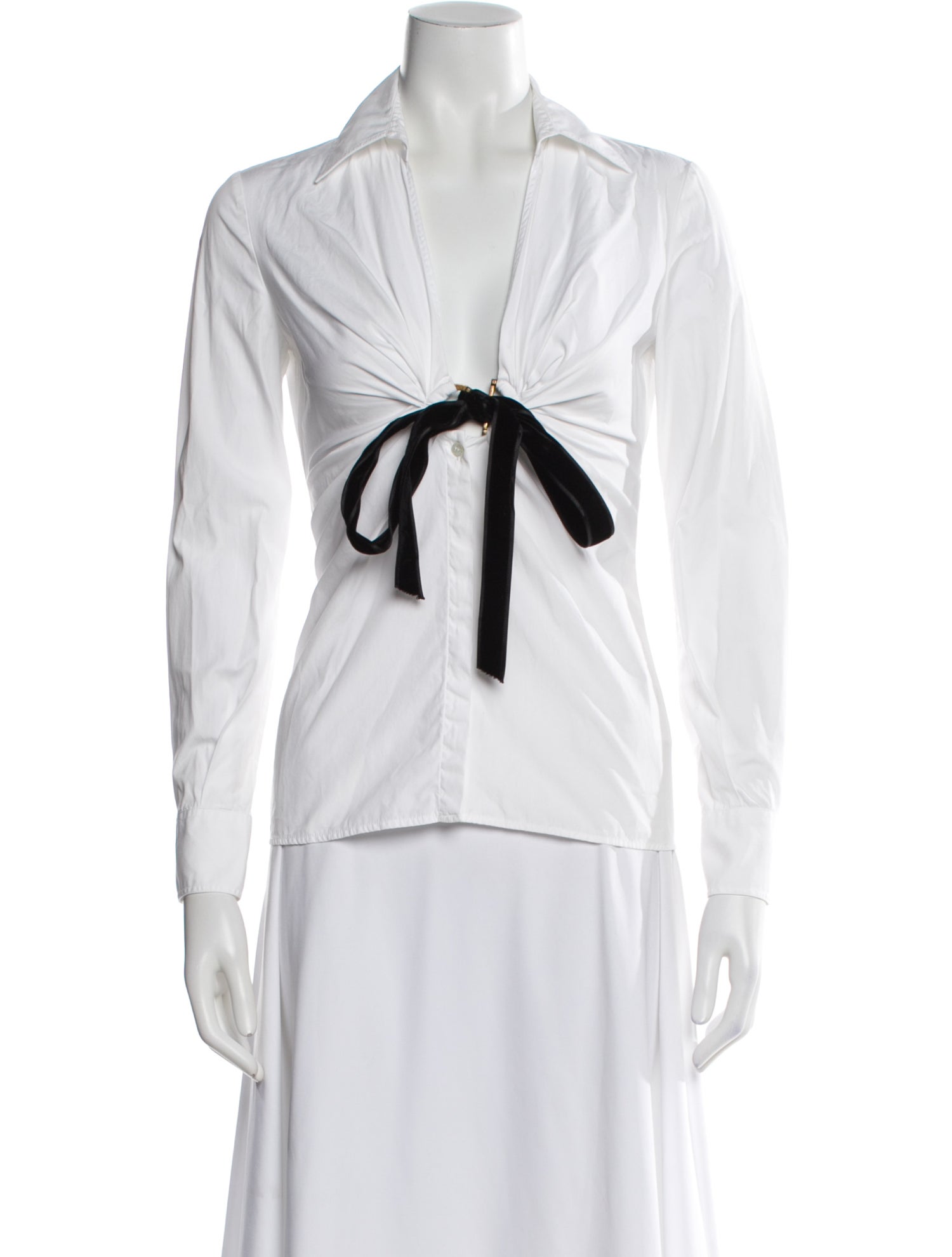 Roberto Cavalli Nylon V-Neck Button-Up Top