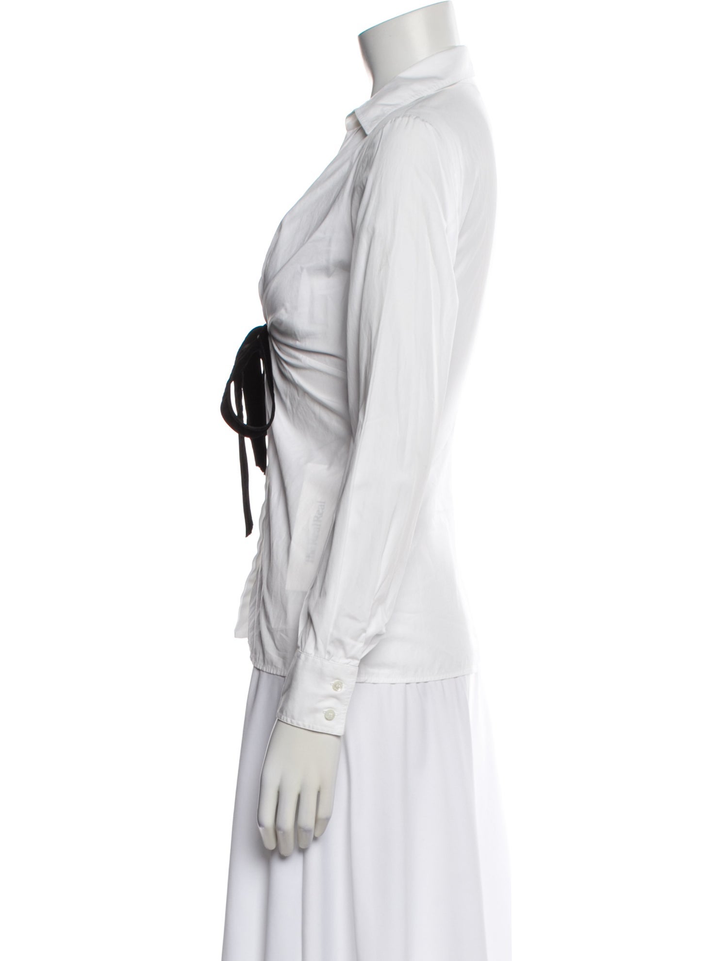 Roberto Cavalli Nylon V-Neck Button-Up Top