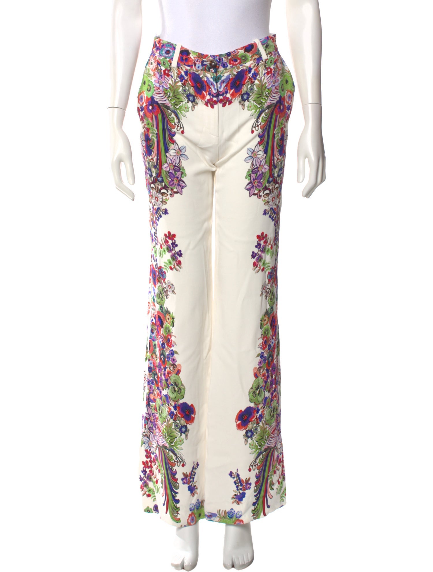 Roberto Cavalli Floral Print Wide Leg Pants