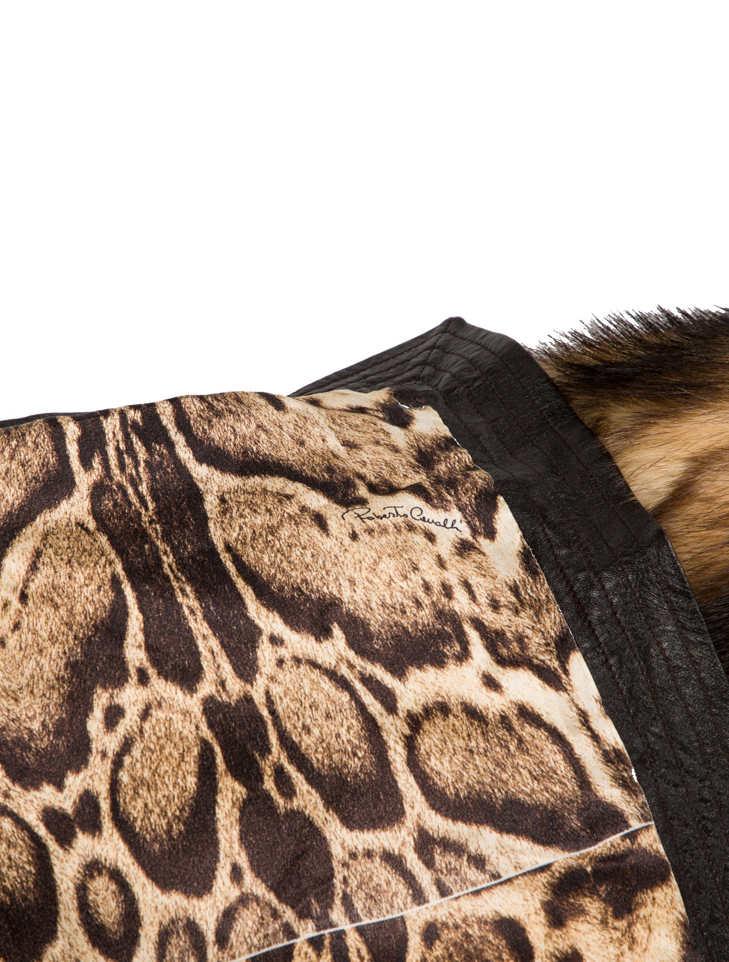 Roberto Cavalli Knitted Fur Throw Blanket