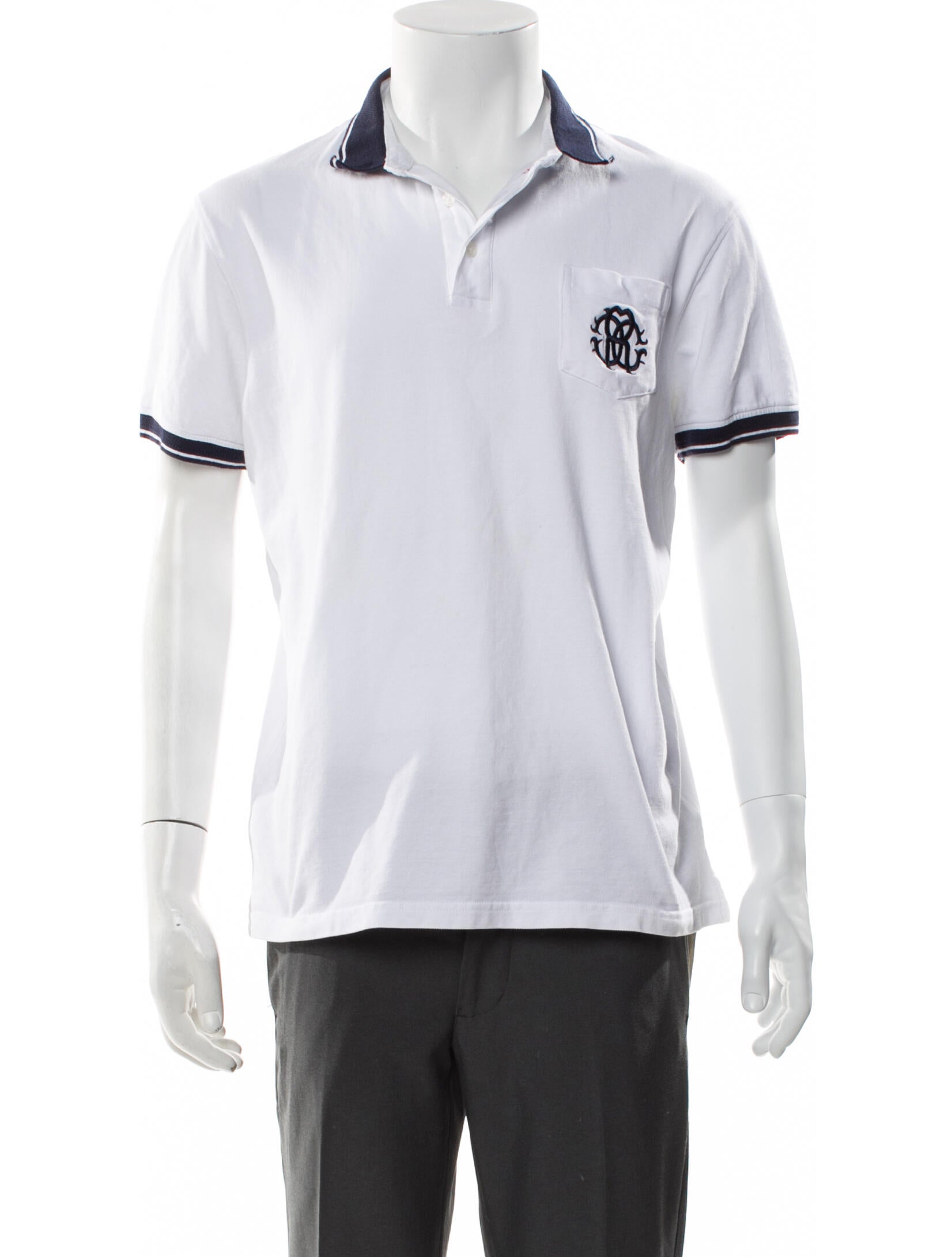 Roberto Cavalli Striped Collar Polo Shirt