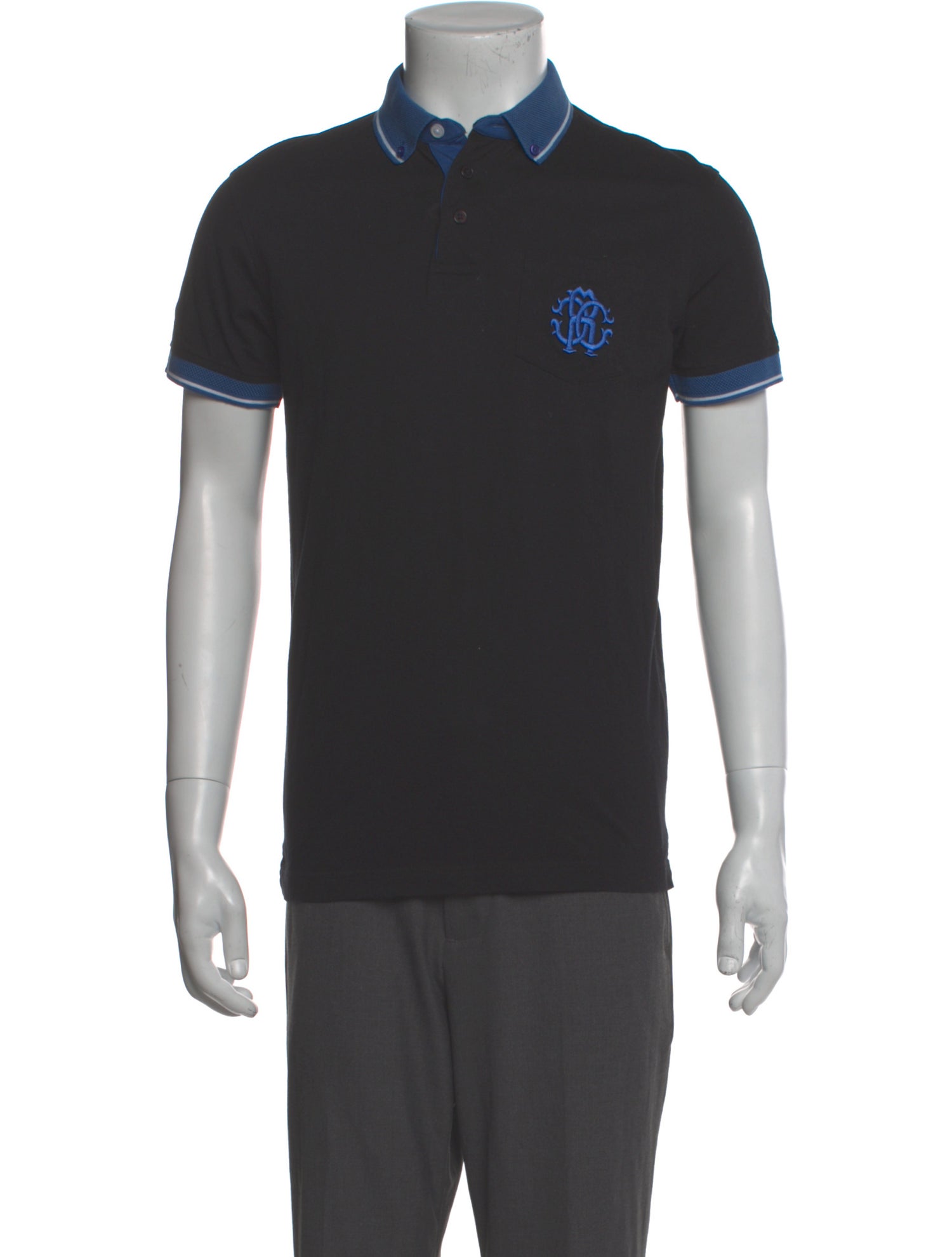 Roberto Cavalli Graphic Print Crew Neck Polo Shirt