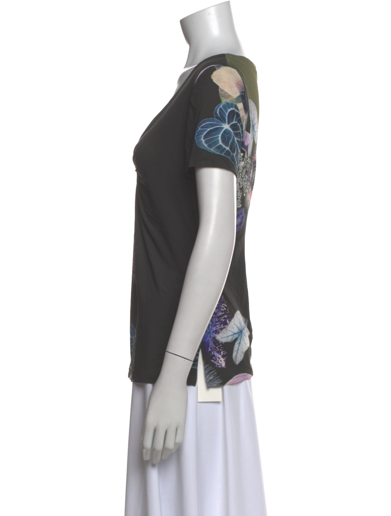 Roberto Cavalli Floral Print V-Neck Top