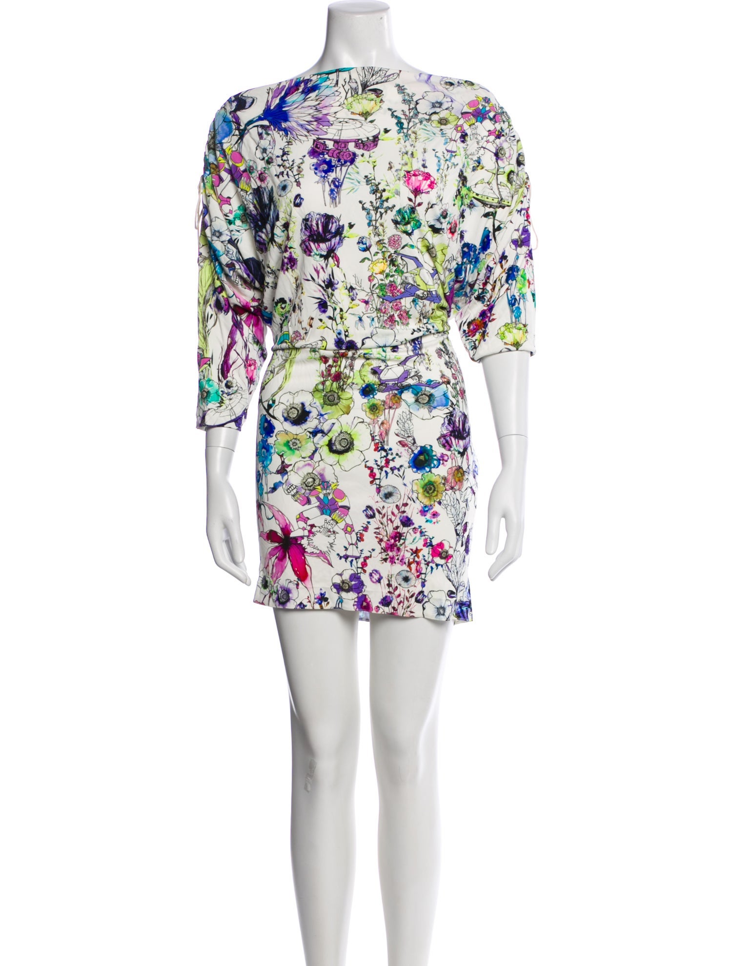 Roberto Cavalli Floral Print Mini Dress