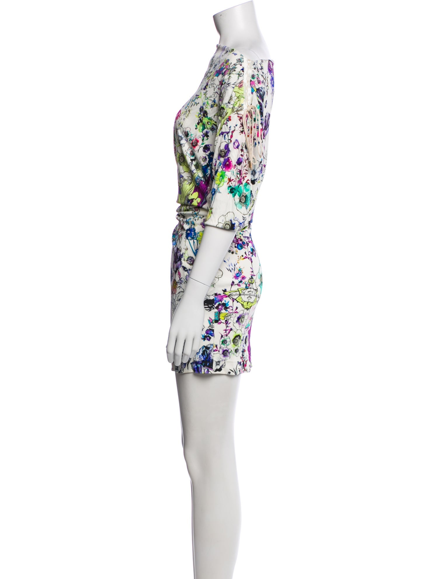 Roberto Cavalli Floral Print Mini Dress