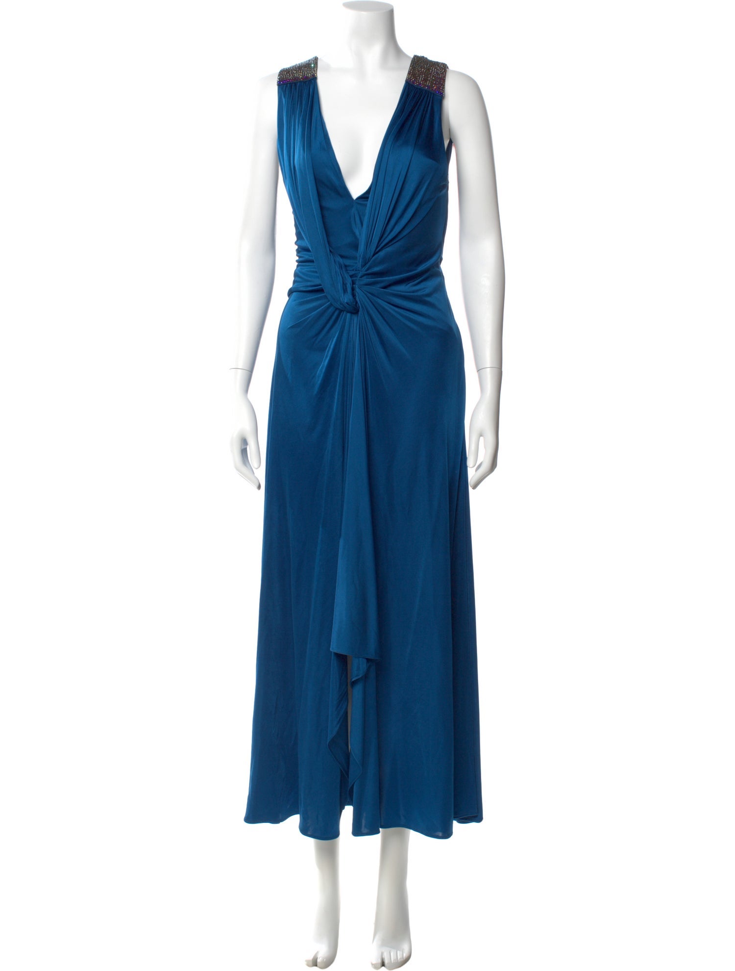 Roberto Cavalli V-Neck Long Dress