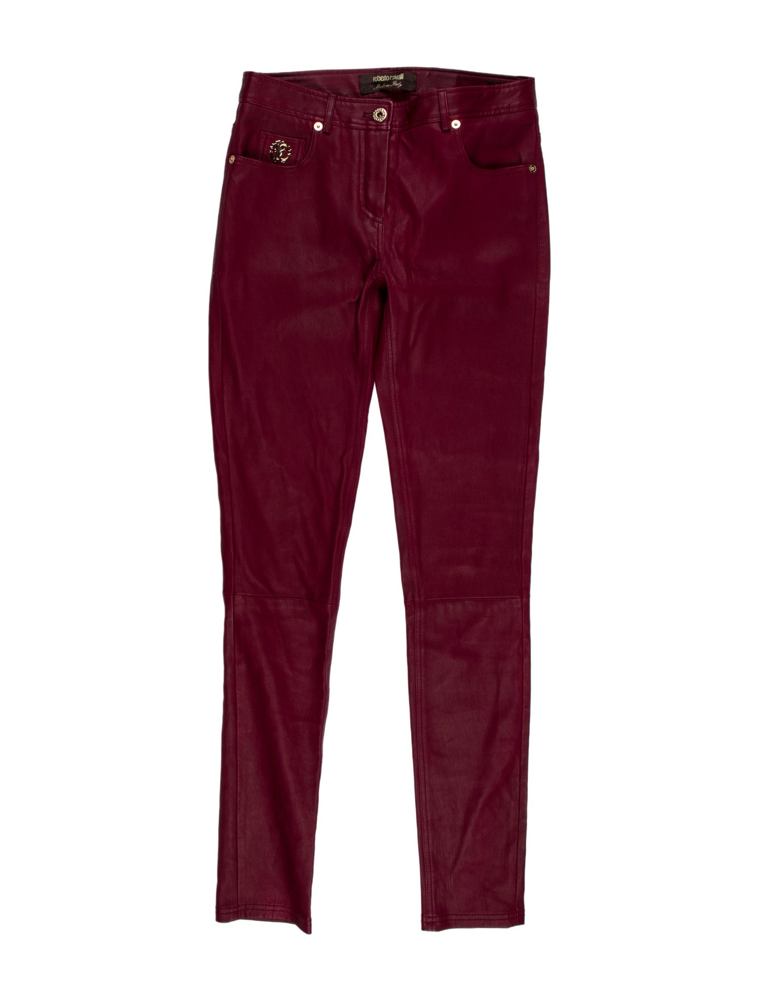 Roberto Cavalli Leather Skinny Leg Pants