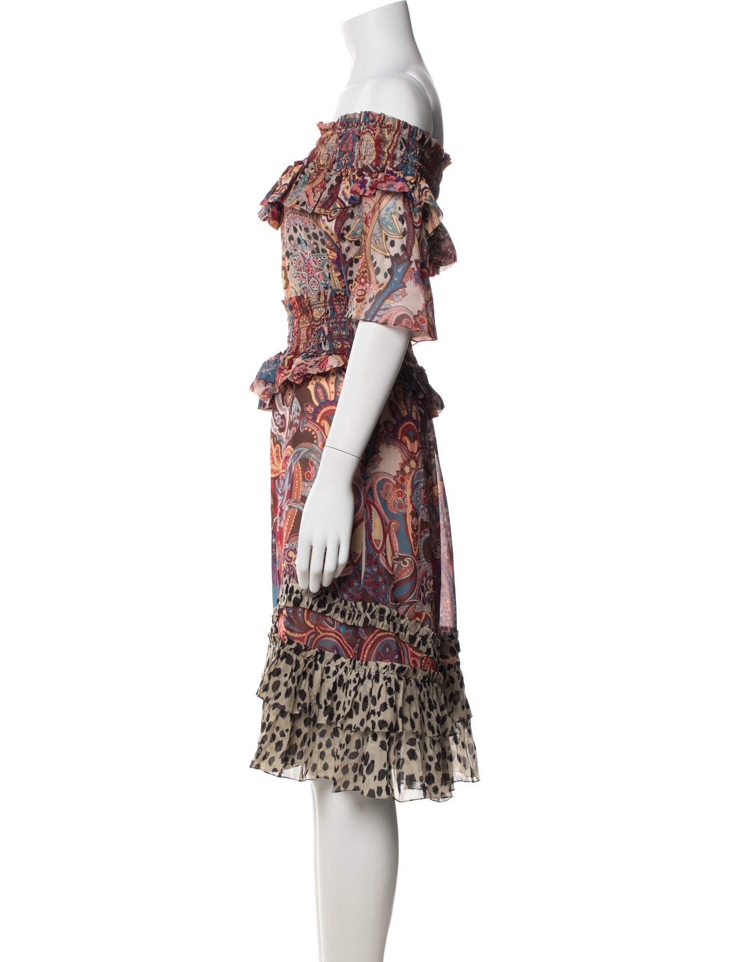 Roberto Cavalli Silk Knee-Length Dress
