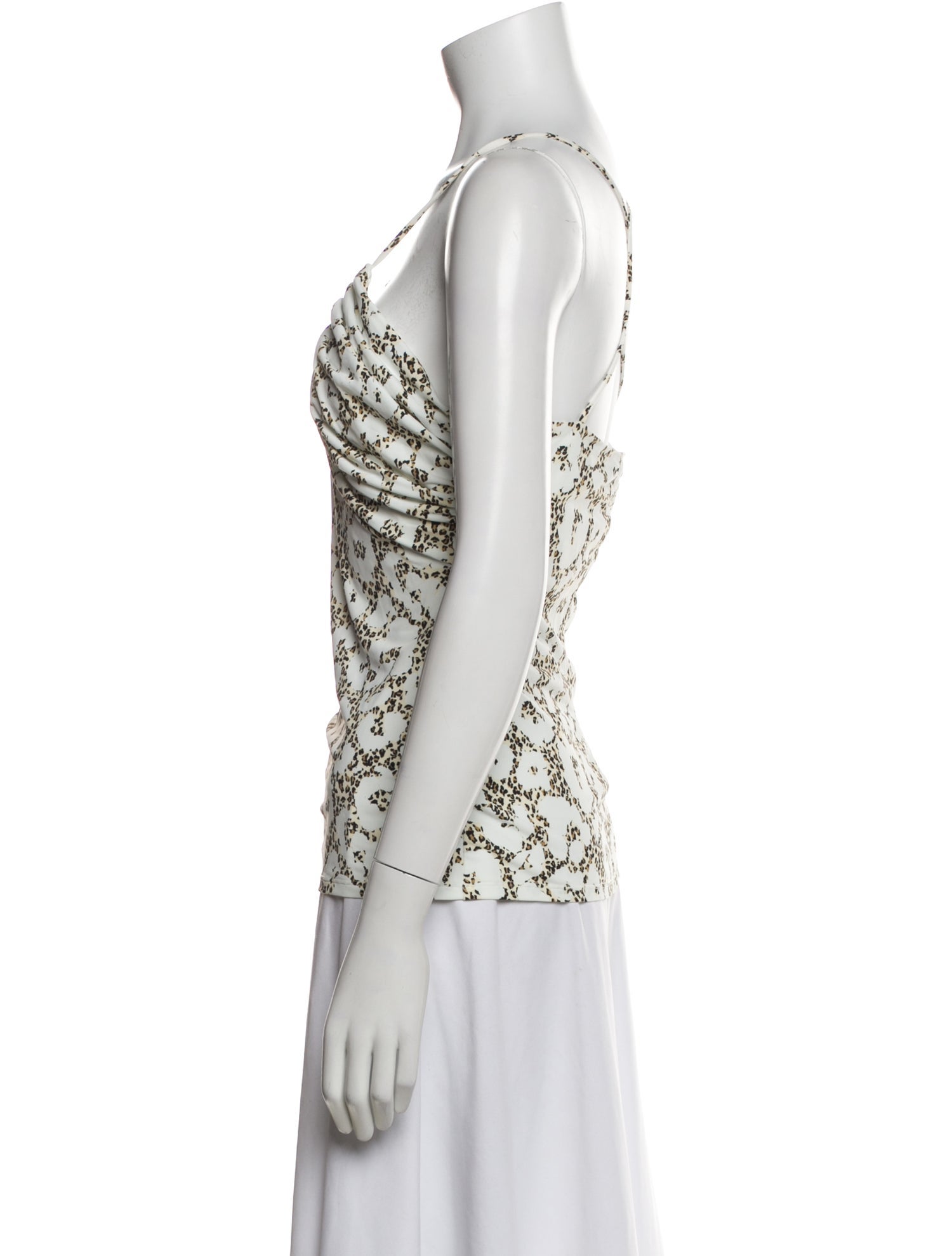 Roberto Cavalli Animal Print V-Neck Top
