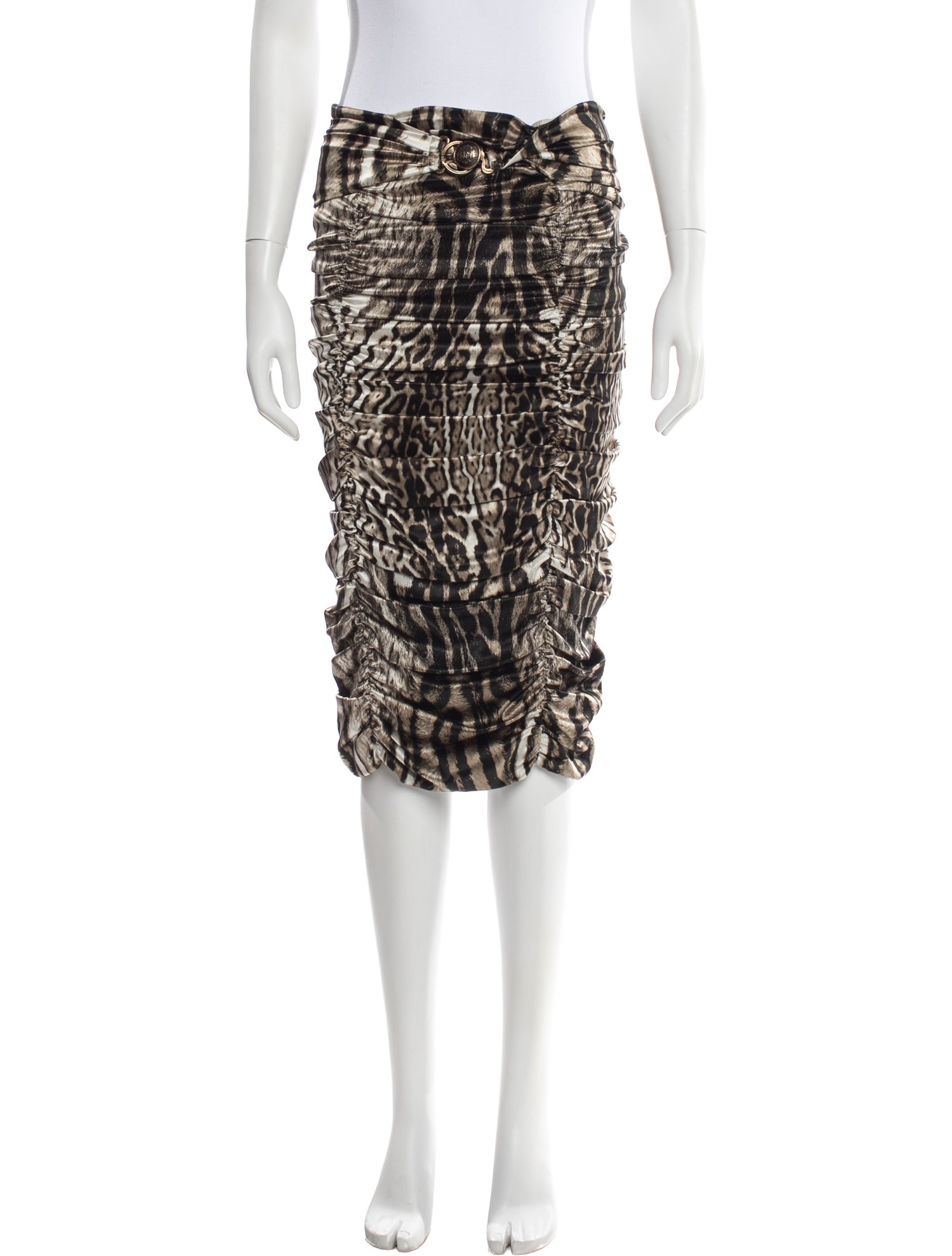 Roberto Cavalli Silk Knee-Length Skirt