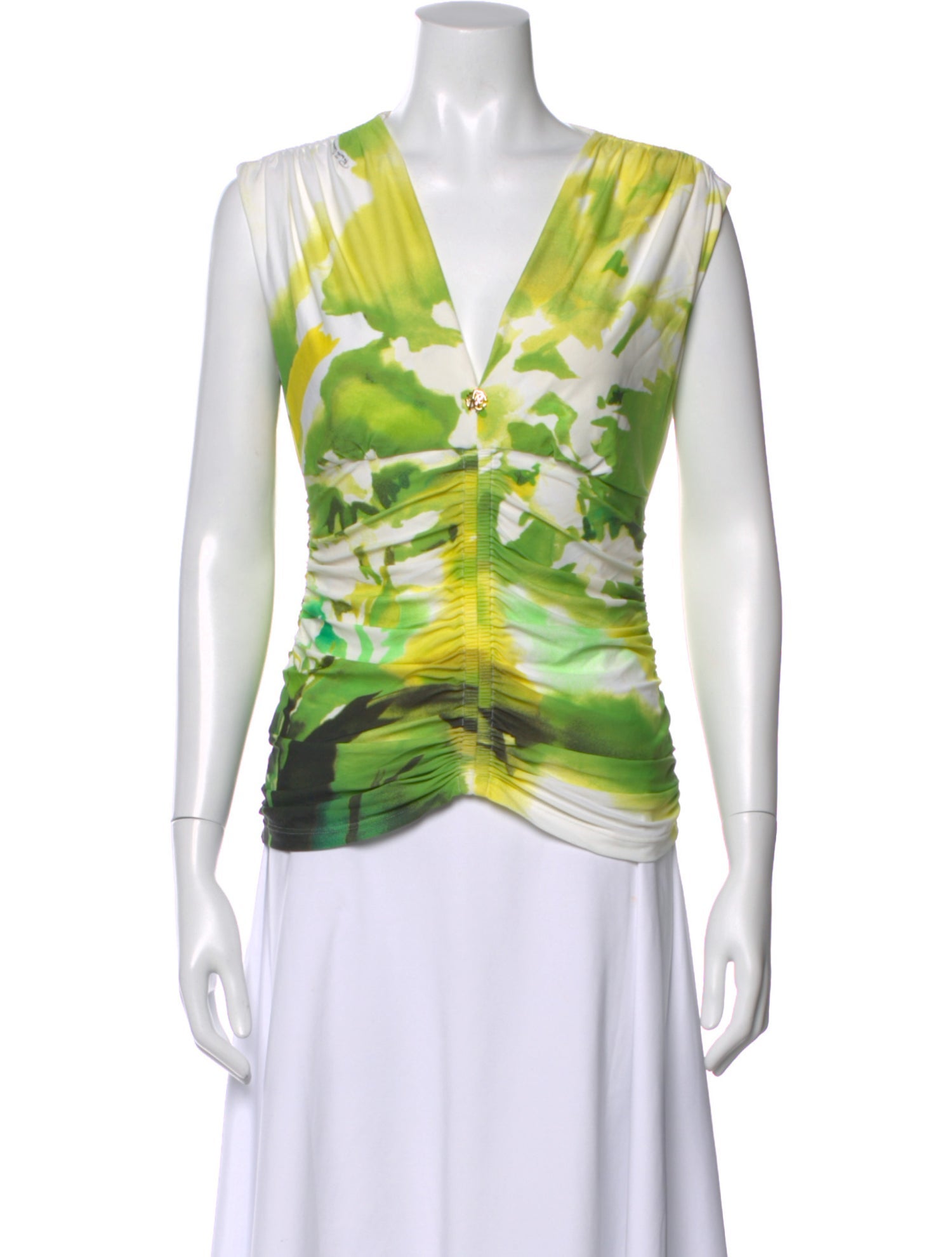 Roberto Cavalli Printed V-Neck Top