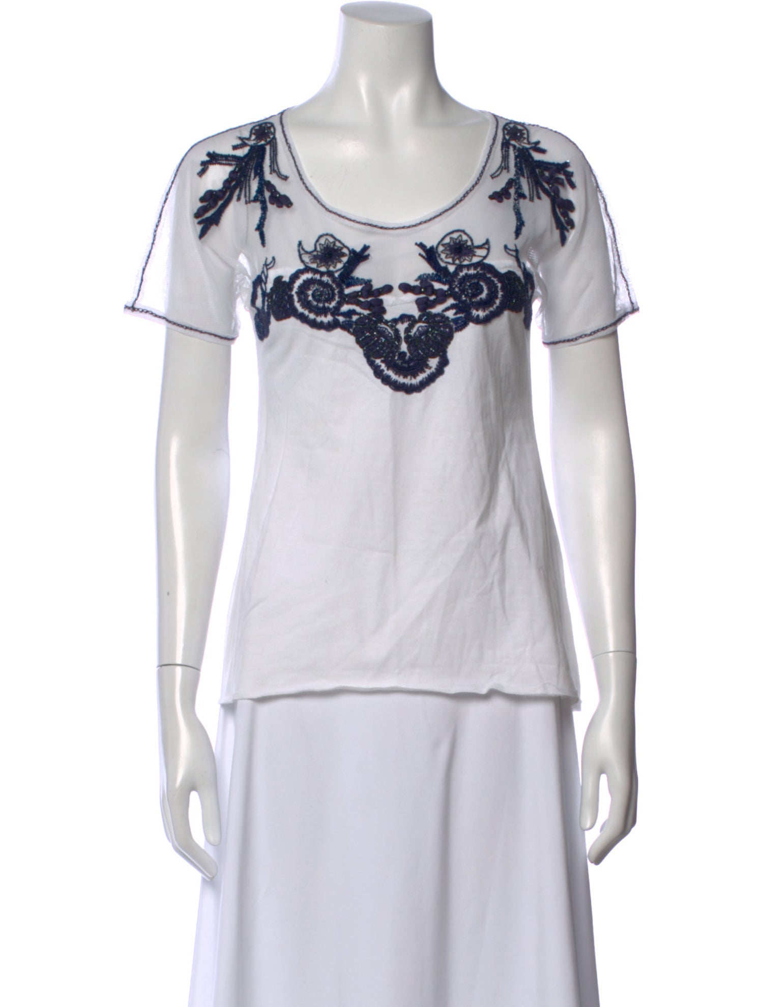 Roberto Cavalli Printed Scoop Neck Top