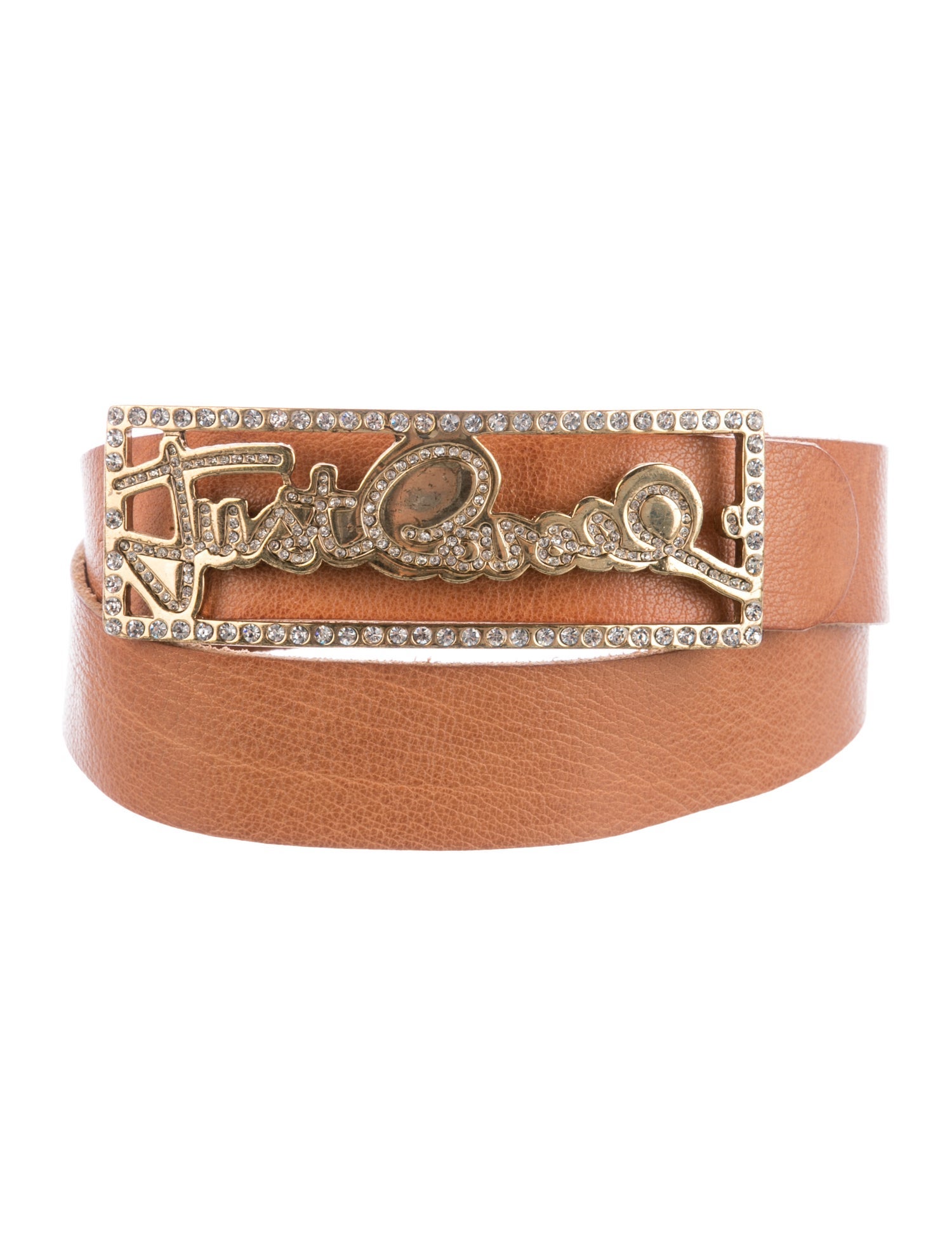 Just Cavalli Leather Crystal Embellishments Belt