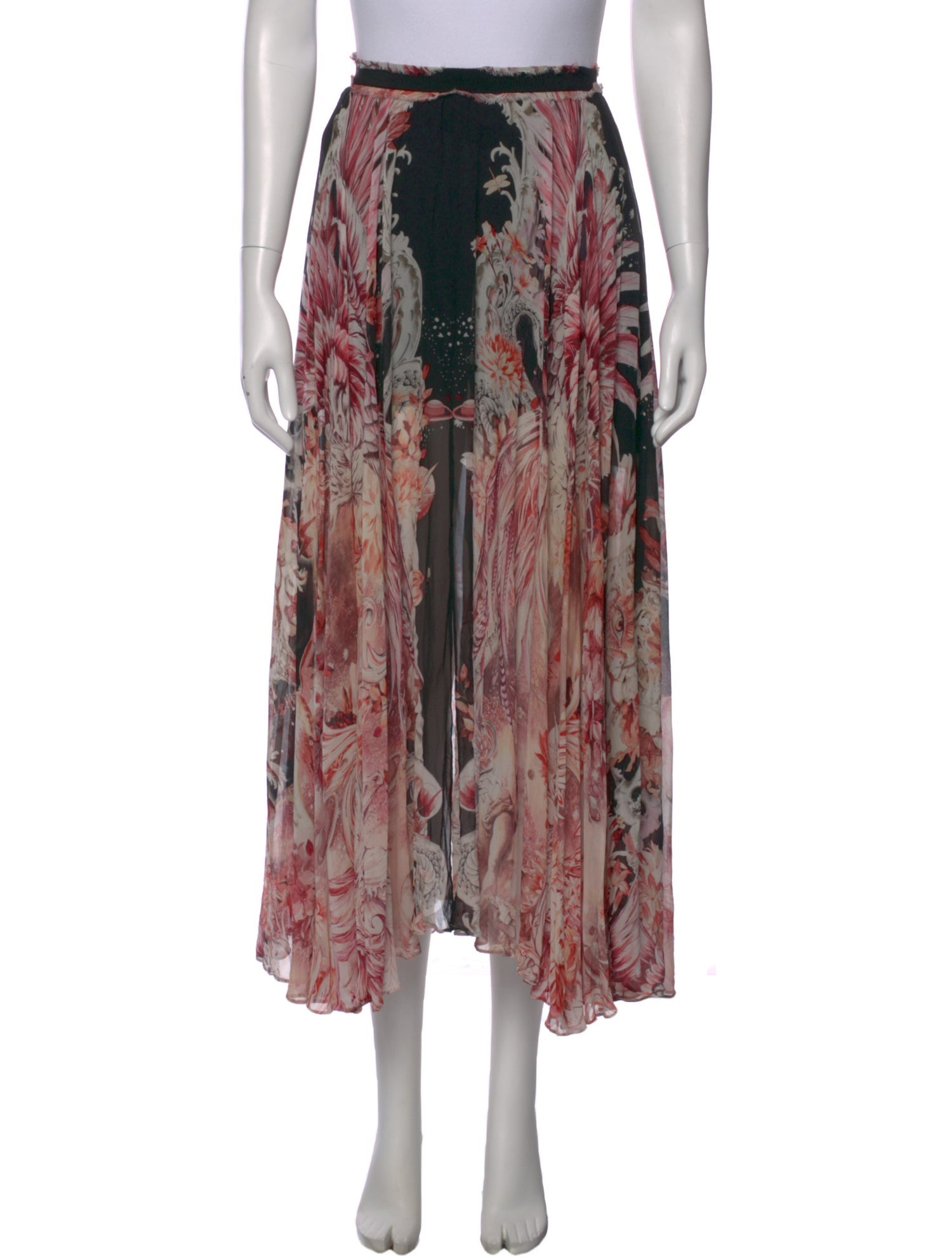 Roberto Cavalli Silk Midi Length Skirt