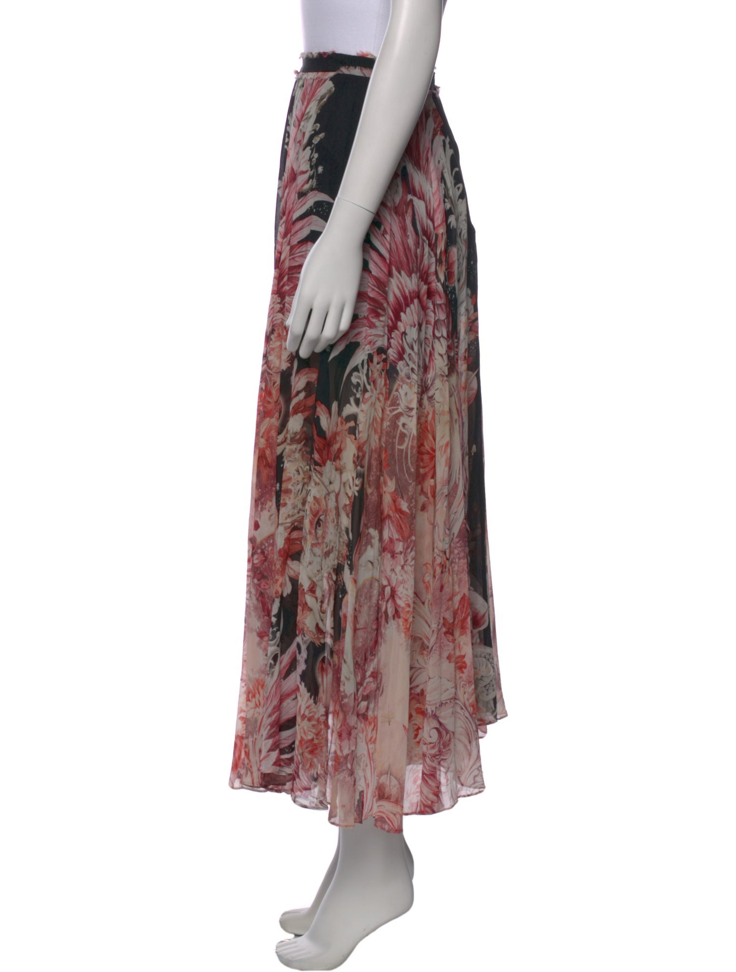 Roberto Cavalli Silk Midi Length Skirt