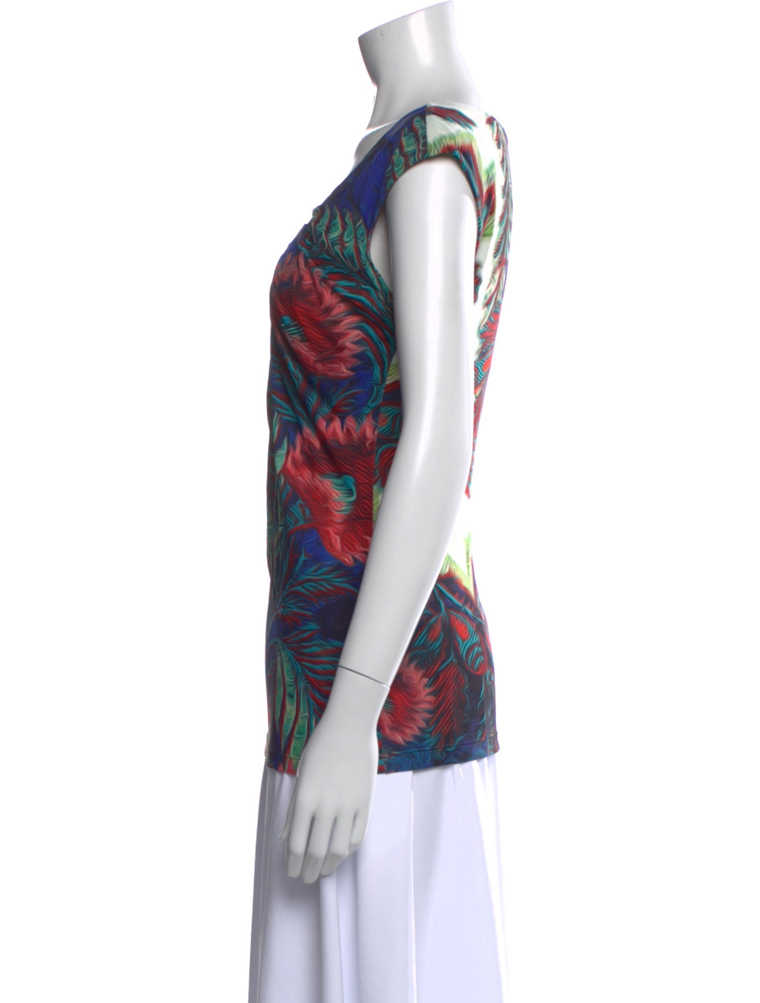 Roberto Cavalli Floral Print V-Neck Top