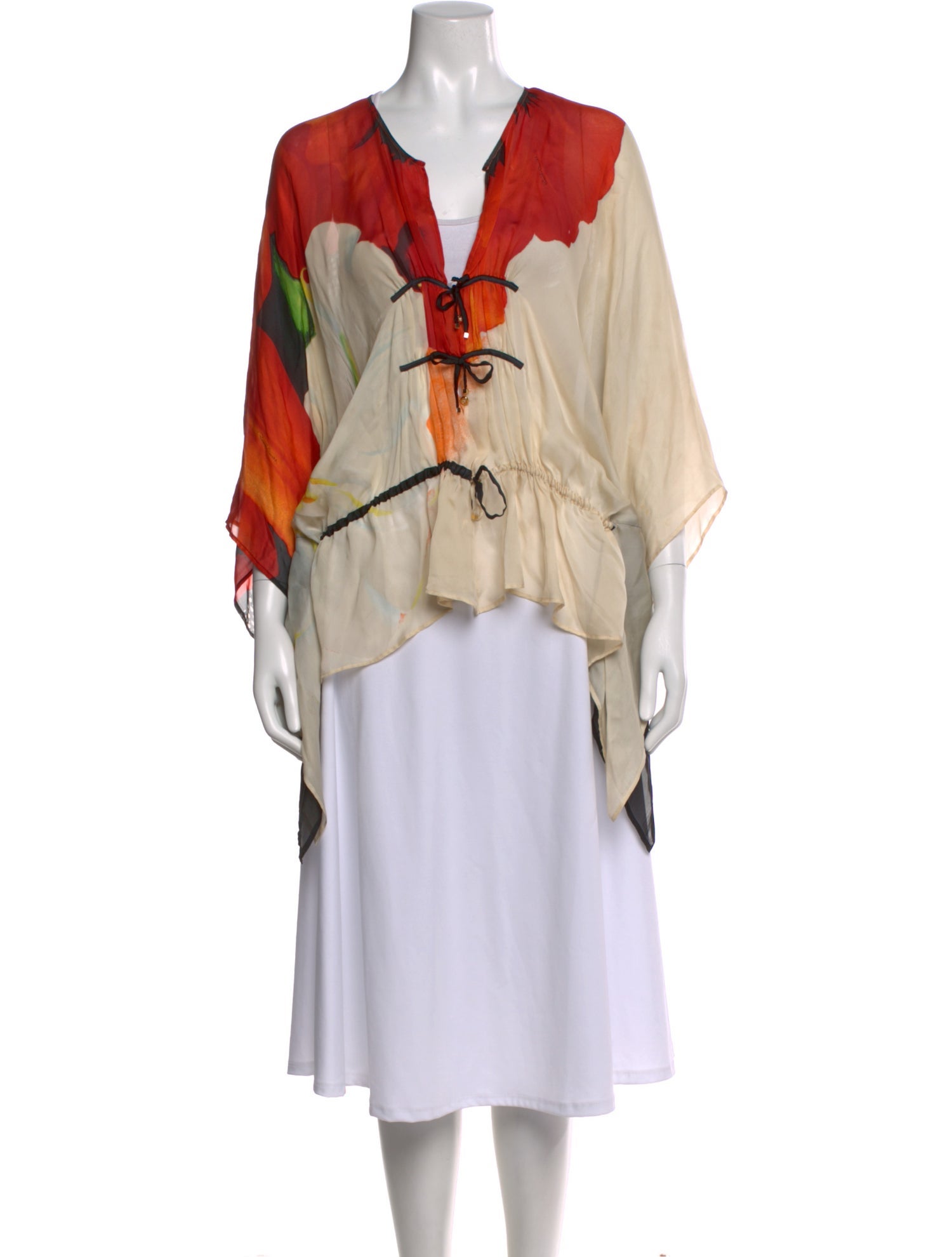 Roberto Cavalli Silk Floral Print Top