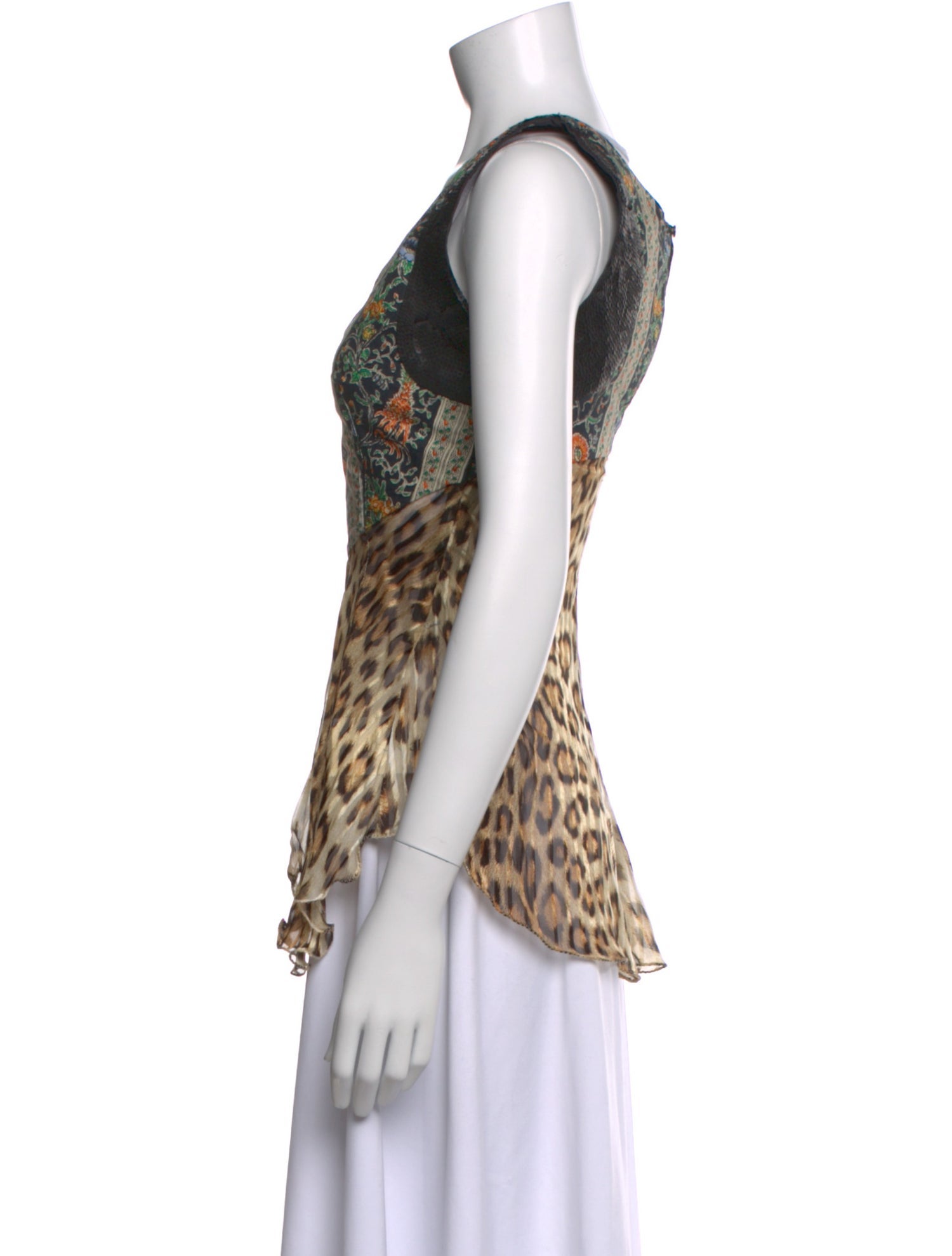 Roberto Cavalli Silk Animal Print Top