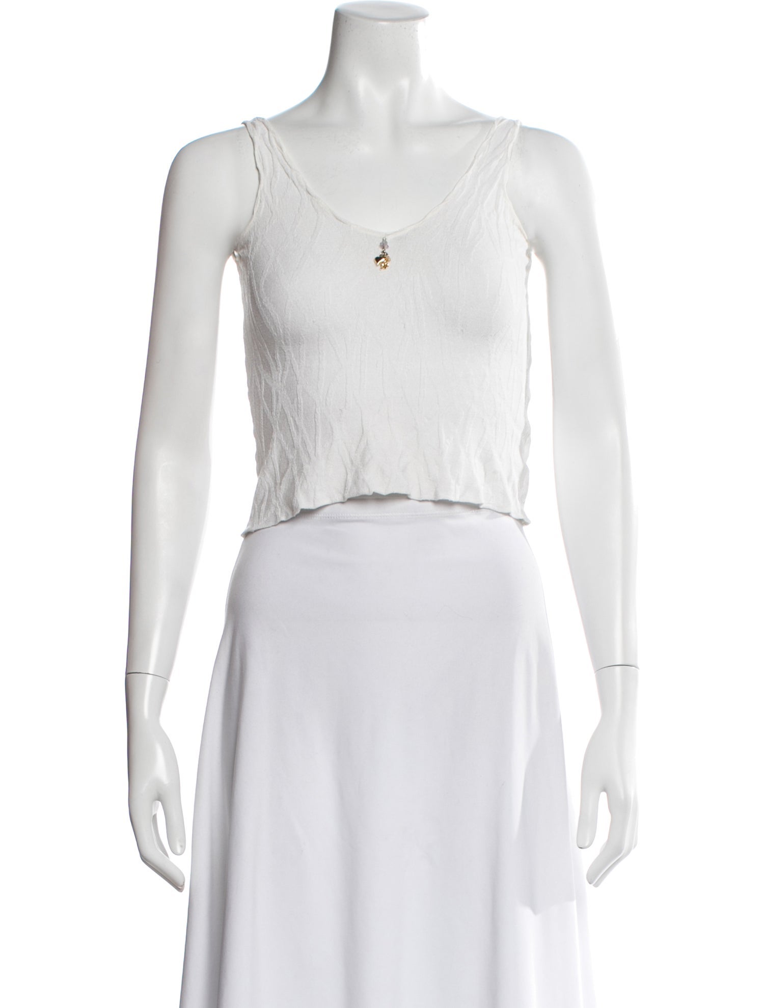 Roberto Cavalli V-Neck Sleeveless Crop Top