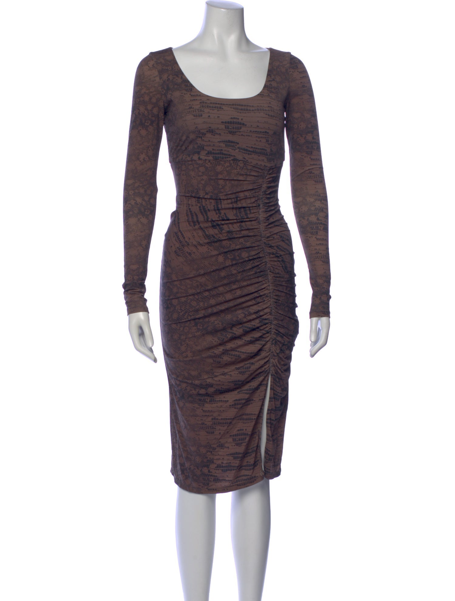 Roberto Cavalli Scoop Neck Midi Length Dress
