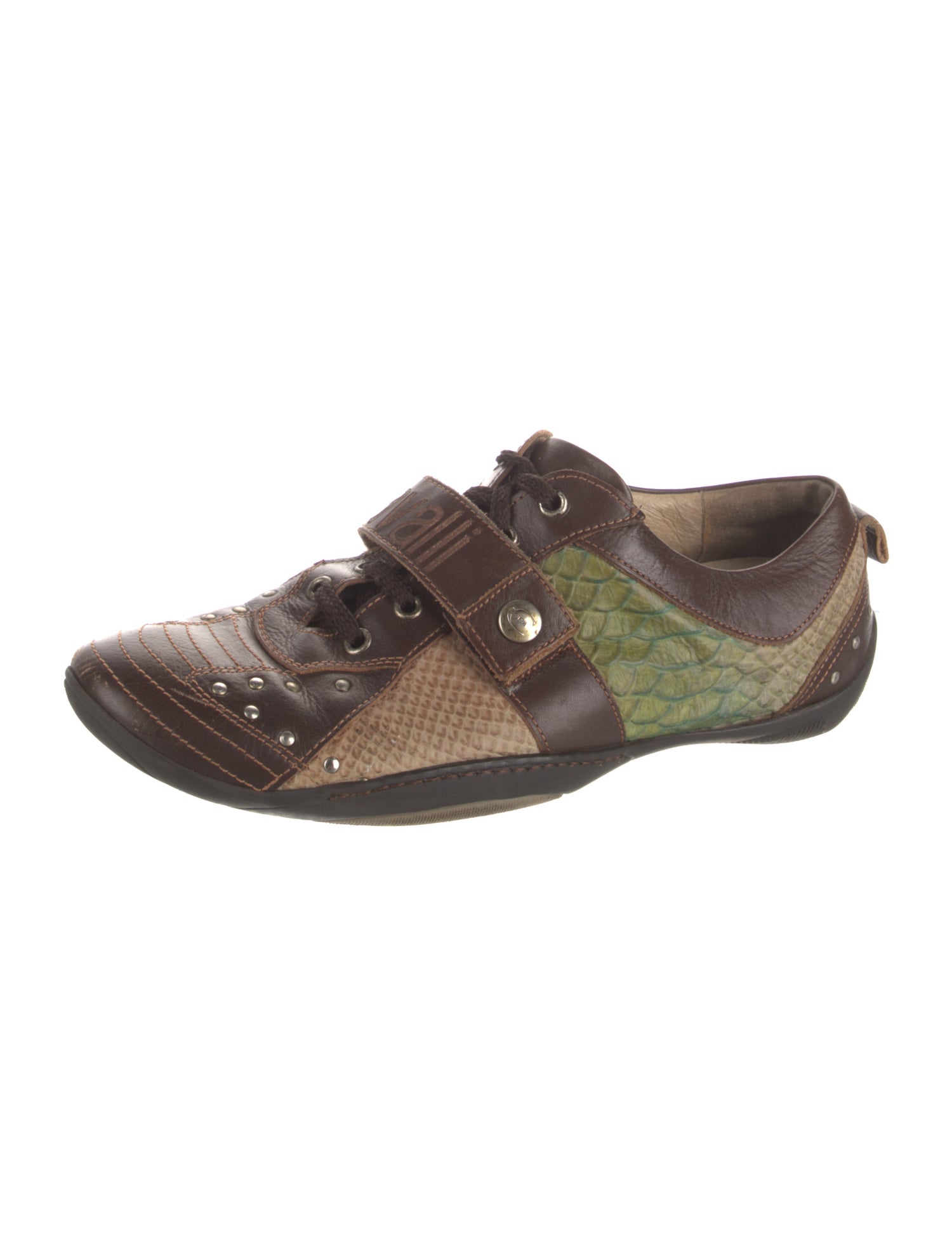Roberto Cavalli Leather Animal Print Monk Straps