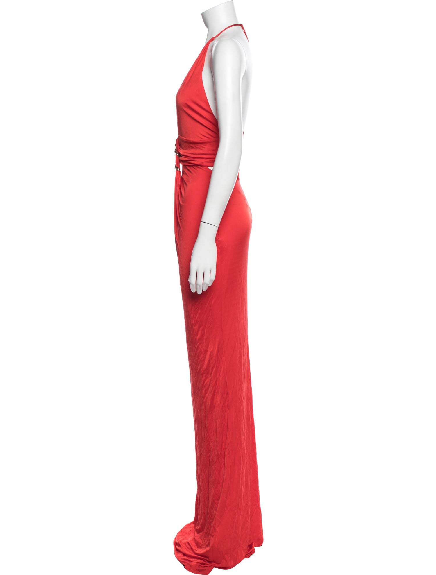 red roberto cavalli dress Open-back gown in red - Roberto Cavalli