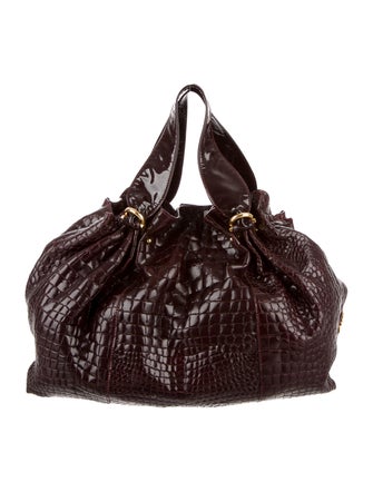 Roberto Cavalli Embossed Handle Bag