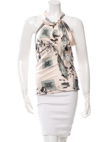 Roberto Cavalli Silk Floral Print Top