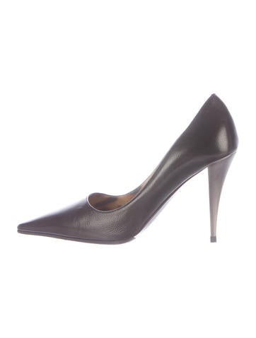 Roberto Cavalli Pointed-Toe Leather Pumps
