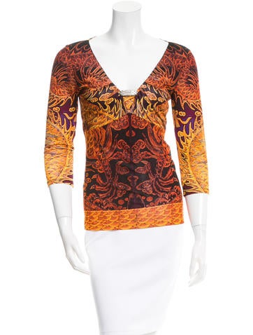 Roberto Cavalli Printed Pullover Top