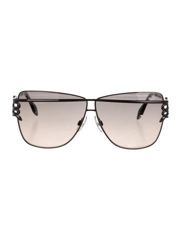 Roberto Cavalli Logo-Embellished Oversize Sunglasses