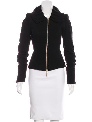 Roberto Cavalli Textured Zip-Front Jacket