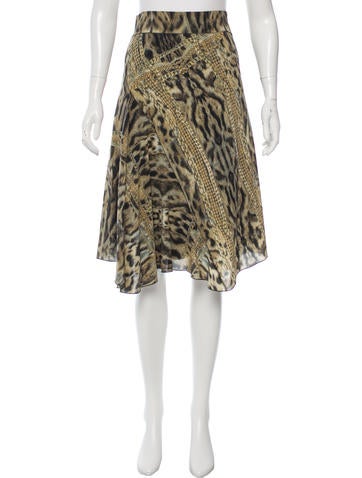 Roberto Cavalli Printed Silk Skirt