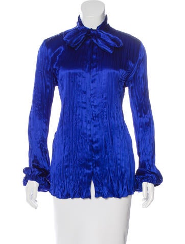 Roberto Cavalli Textured Silk Top w/ Tags