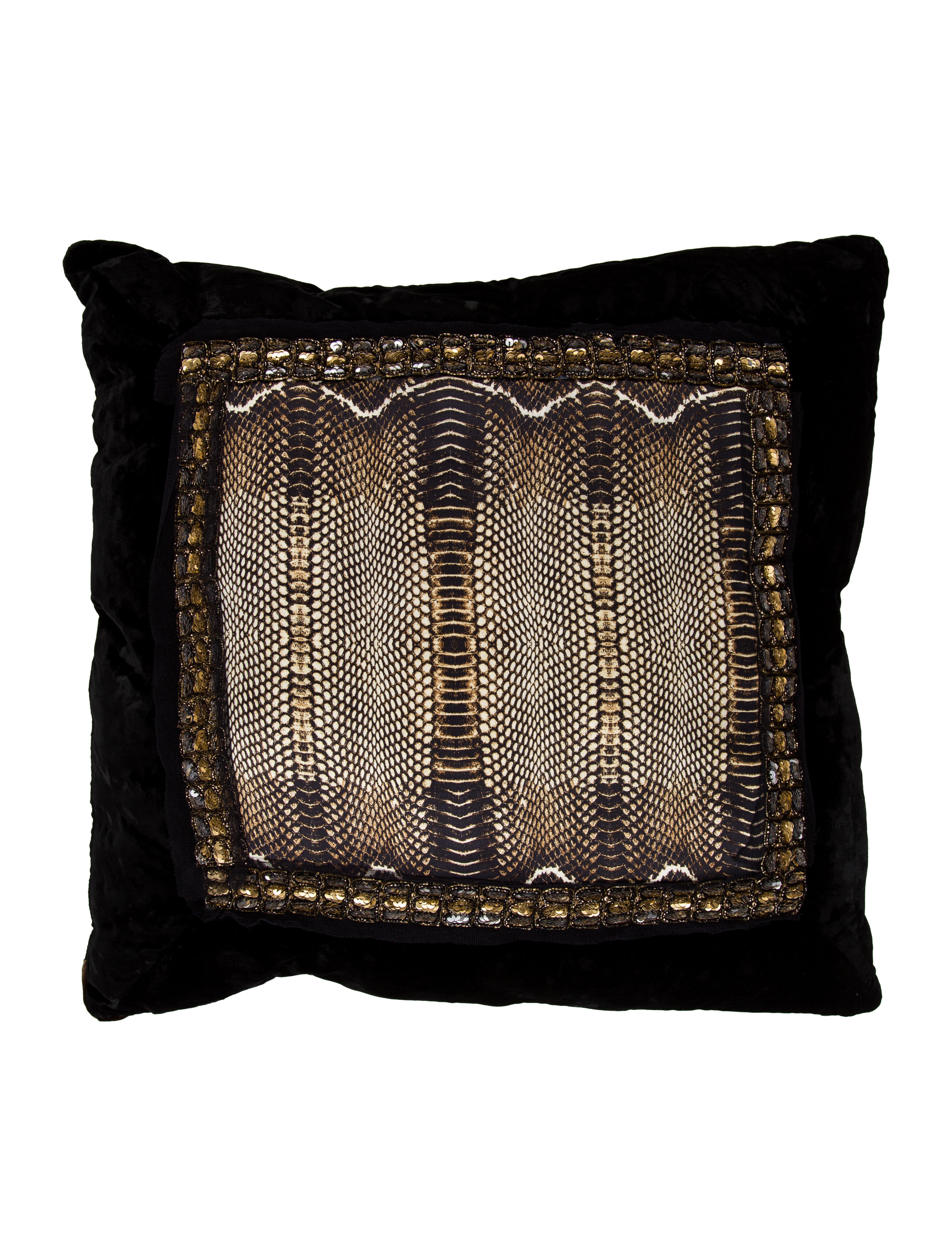Roberto Cavalli Cobra Con Ricamo Throw Pillow Bedding And Bath Home Bedding Bath Roberto Cavalli Cobra Con Ricamo Throw Pillow