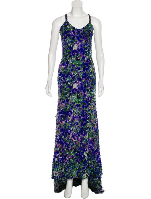 Roberto Cavalli Printed Maxi Dress Purple