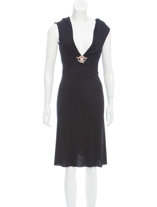 Roberto Cavalli Embellished Midi Dress Black