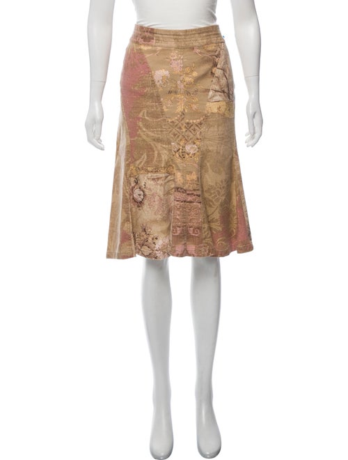 Roberto Cavalli Metallic Floral Print Skirt metall