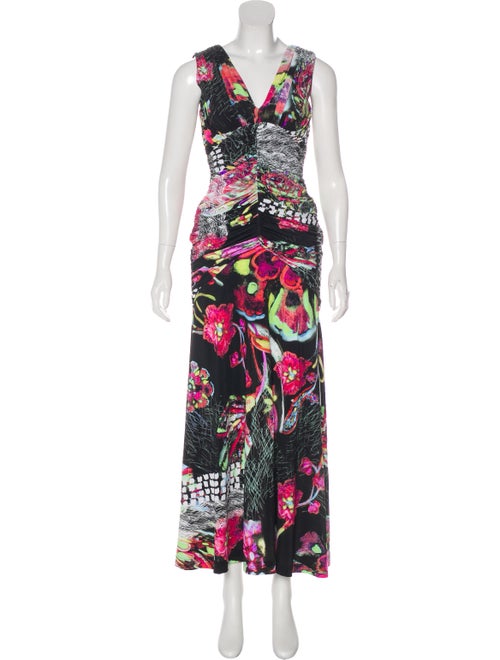 Roberto Cavalli Printed Jersey Dress Black