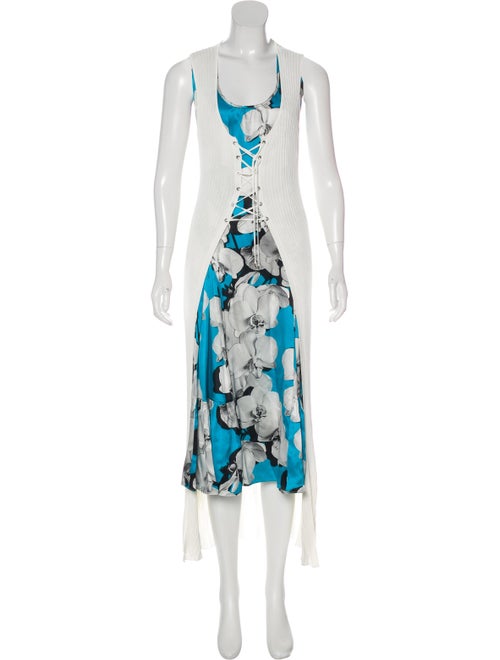 Roberto Cavalli Printed Maxi Dress White