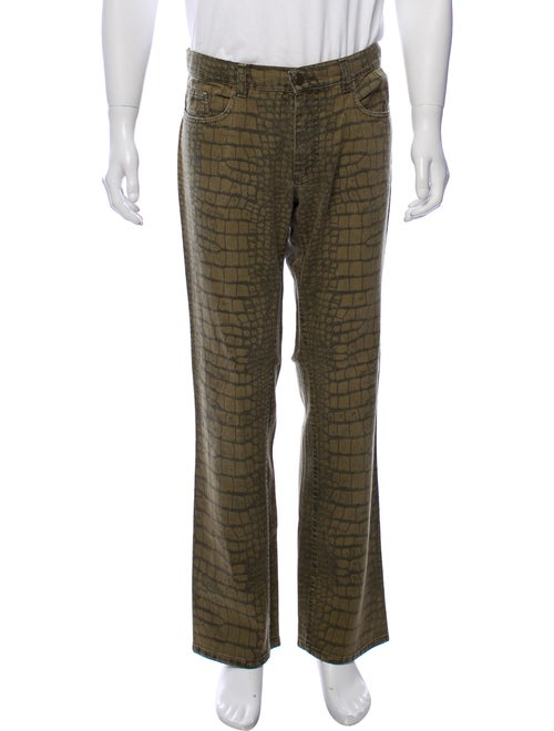 Roberto Cavalli Relaxed Printed Jeans green