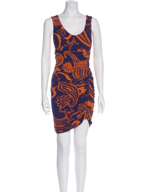 Roberto Cavalli Paisley Print Mini Dress Blue