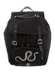 Roberto Cavalli Leather-Trimmed Snake Print Backpack