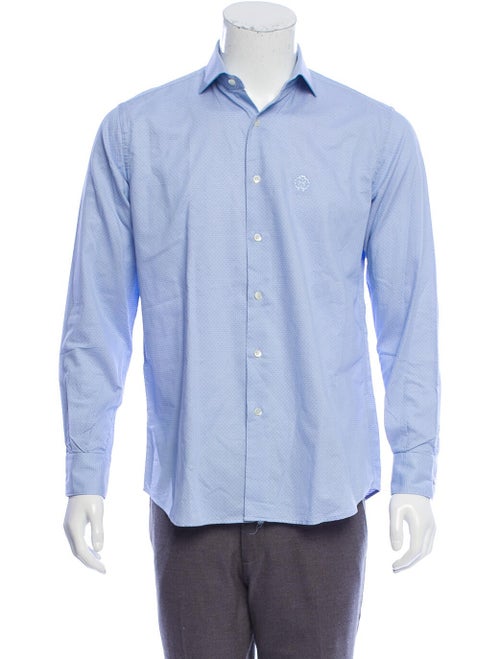 Roberto Cavalli Jacquard Polka Dot Shirt blue