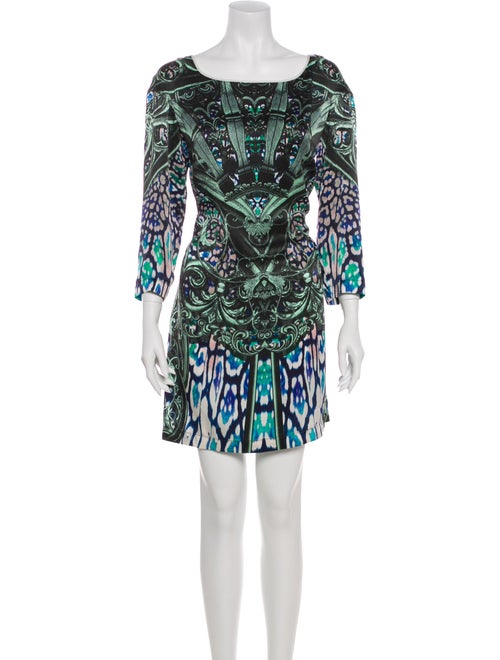 Roberto Cavalli Silk Mini Dress Green