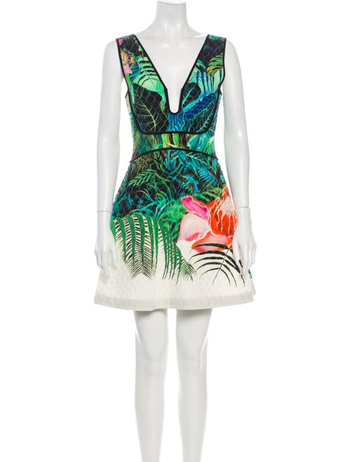 Roberto Cavalli Silk Mini Dress Green