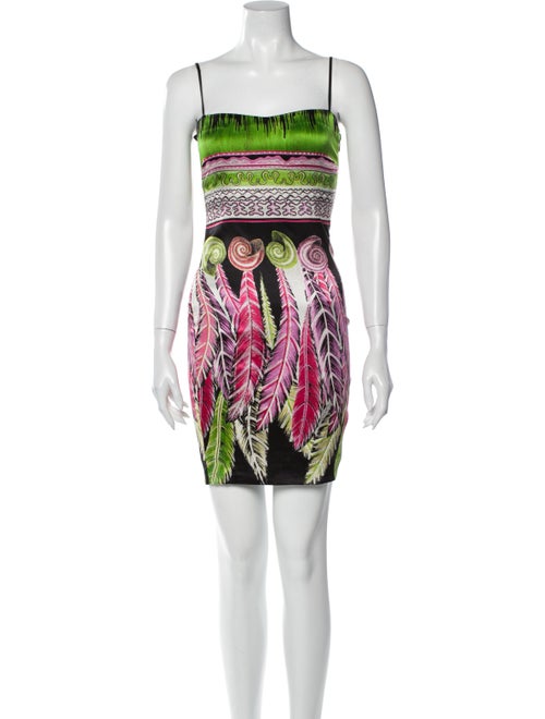 Roberto Cavalli Silk Mini Dress Green