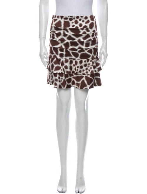 Roberto Cavalli Silk Mini Skirt Brown